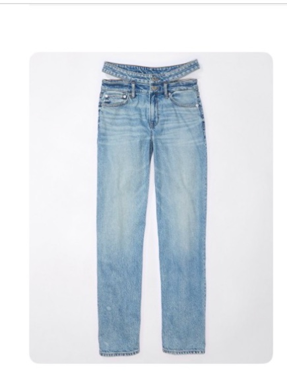 Women’s Light Blue High-Rise Straight Jeans